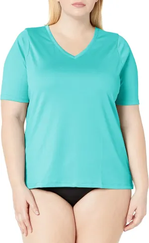 Kanu Surf Women's UPF 50 Short Sleeved Active Swim Shirt Rashguard & Workout Top (Regular & Extended/Big Sizes)