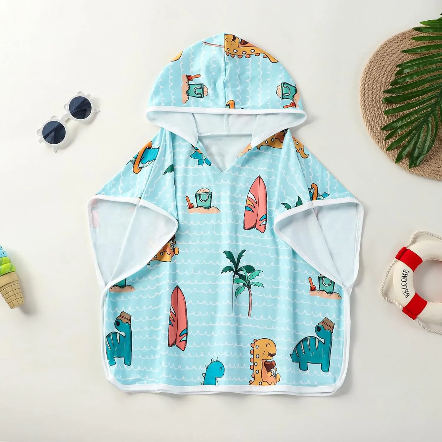KMBANGI Kids Toddler Baby Girl Boy Beach Cover Ups for Swimsuit Rash Guards Hooded Bath Poncho Towel Cloak 1-6T