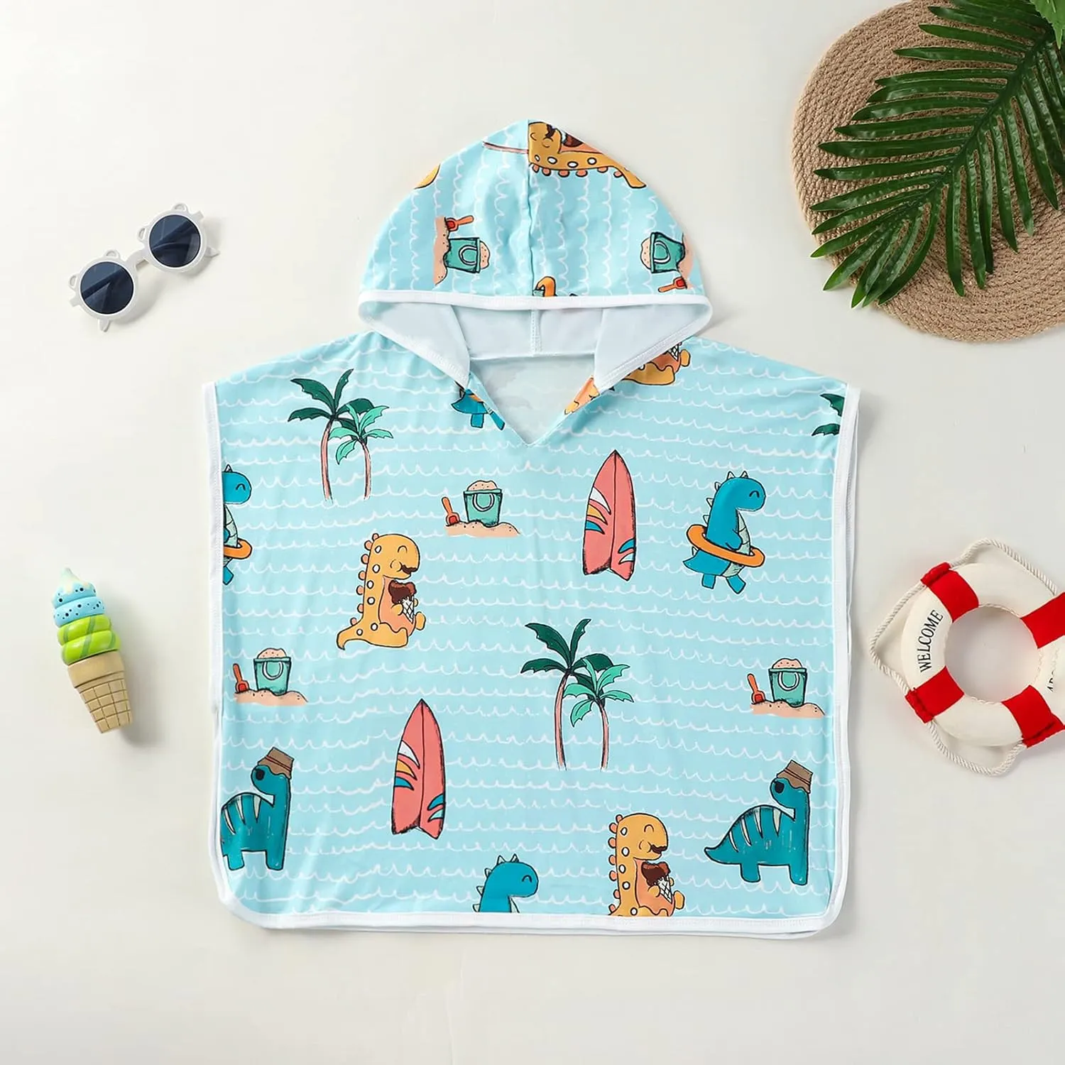 KMBANGI Kids Toddler Baby Girl Boy Beach Cover Ups for Swimsuit Rash Guards Hooded Bath Poncho Towel Cloak 1-6T