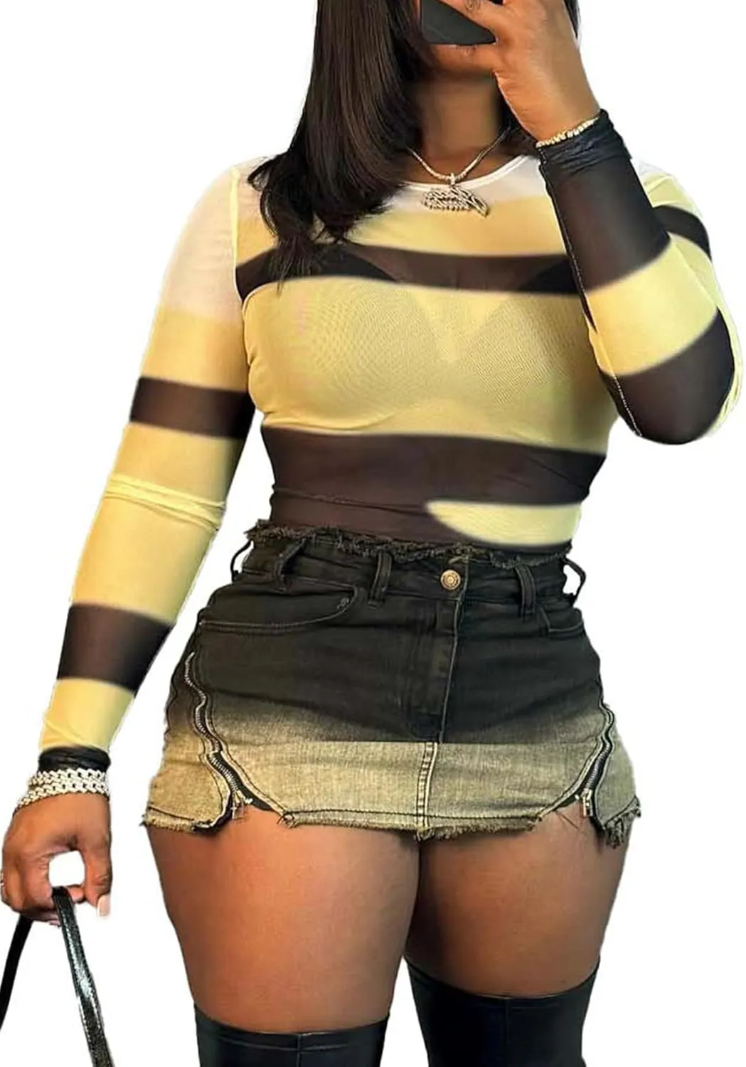 LAJIOJIO Womens Casual Y2K Denim Mini Skirts with Pockets,Sexy Stretchy Distressed High Waisted Short Jean Skorts