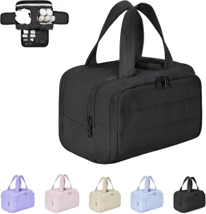 Large Capacity Wide-Open Travel Cosmetic Bag, Lightweight Toiletry Organizer for Traveling, Wide-Opening Proof Organizer for Women, for Traveling, Shower & Toiletries (black)