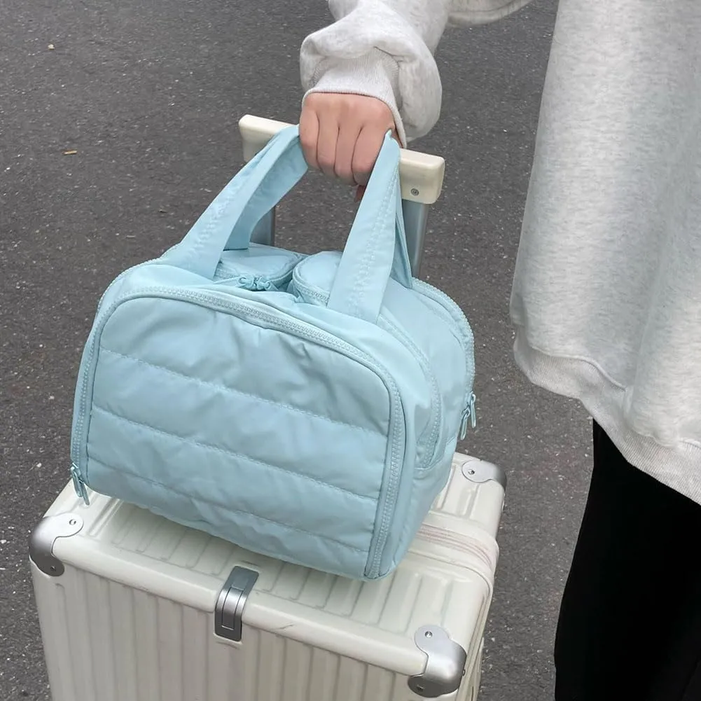 Large Capacity Wide-Open Travel Cosmetic Bag, Lightweight Toiletry Organizer for Traveling, Wide-Opening Proof Organizer for Women, for Traveling, Shower & Toiletries (Sky blue)