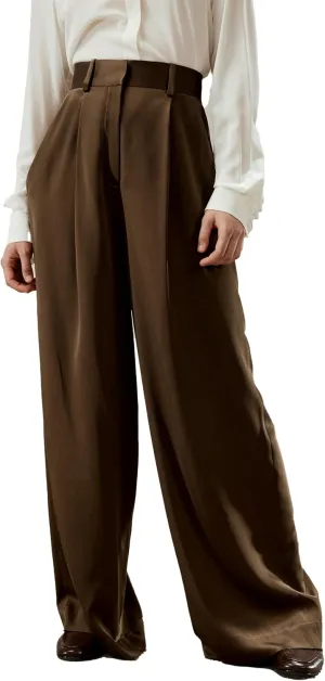 LilySilk 30 Momme 100% Mulberry Silk Pants for Women Staight High Waist Wide Leg Trousers for Business