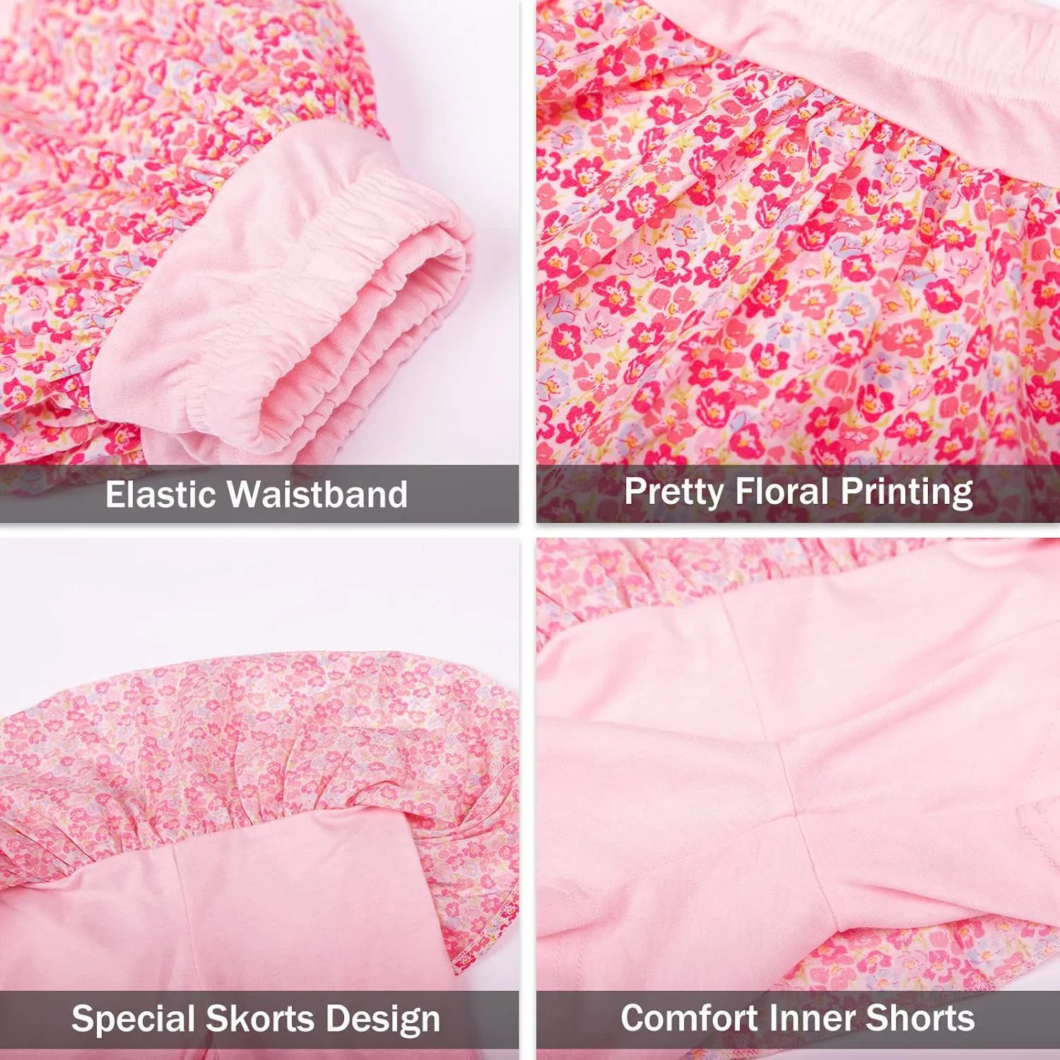 LittleSpring Girls Summer Outfits for Girl Floral Tank Tops and Shorts Casaul Set