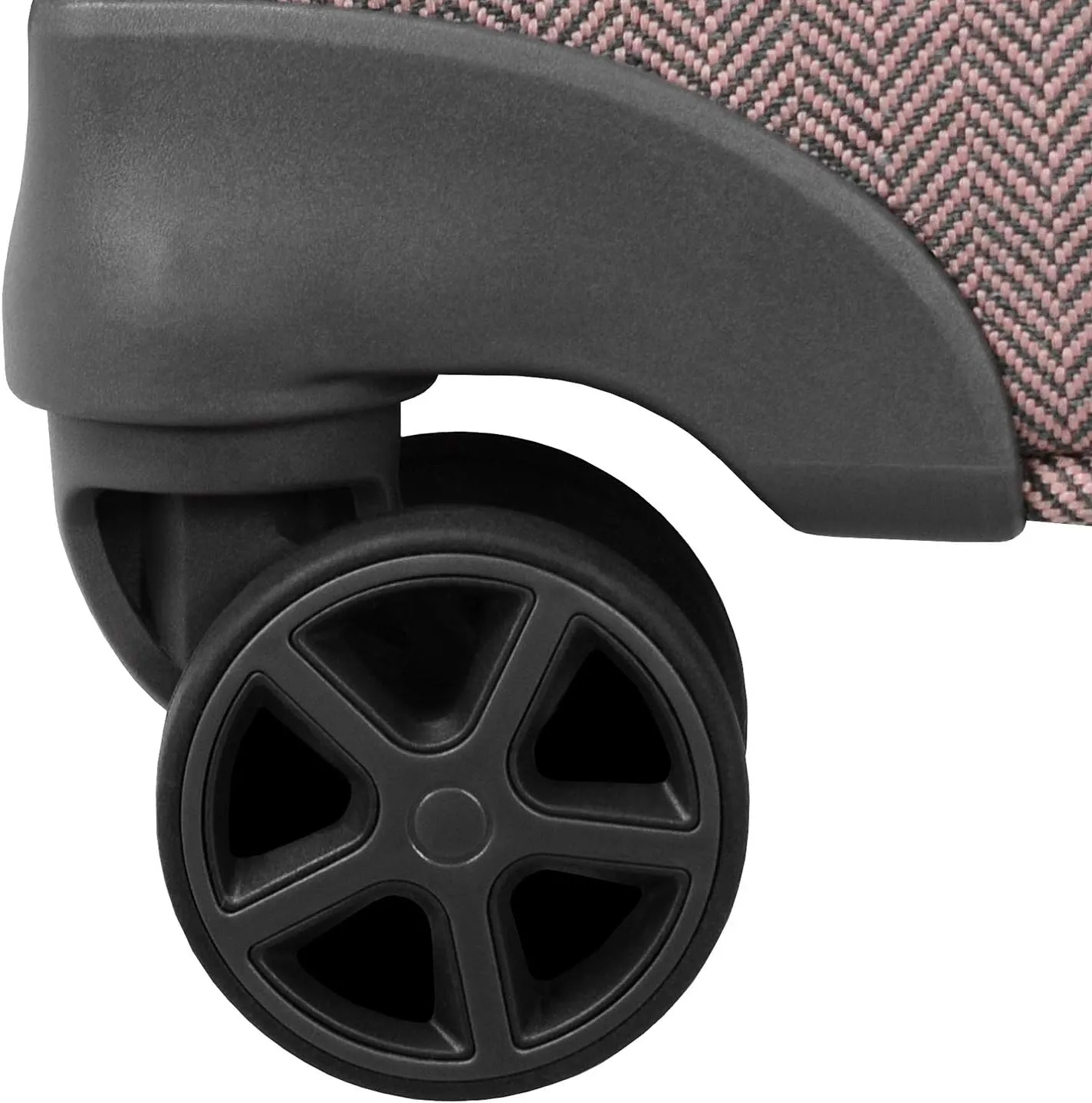 LONDON FOG Newcastle Softside Expandable Spinner Luggage, Rose Charcoal Herringbone, Checked-Medium 24-Inch