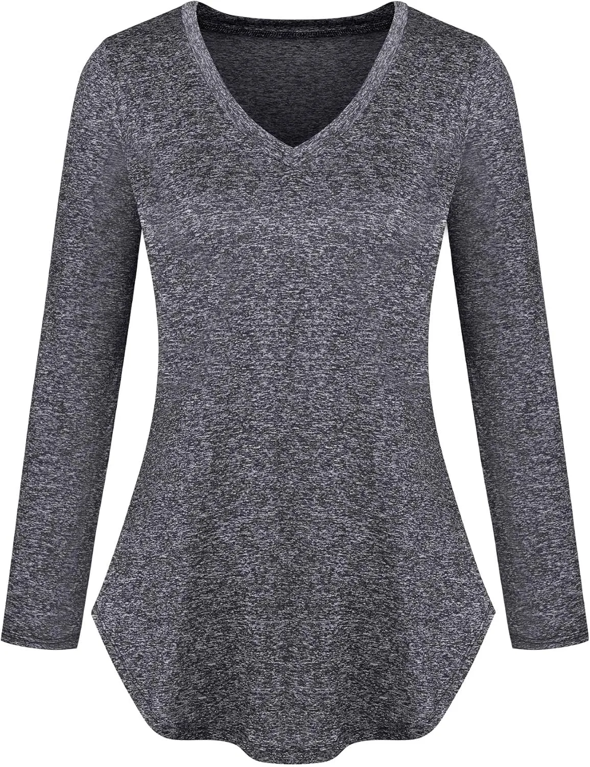 Long Sleeve Athletic Hiking Running Workout Tops for Women, V-Neck Exercise T-Shirt, Dry Fit Yoga Gym Sport Tops