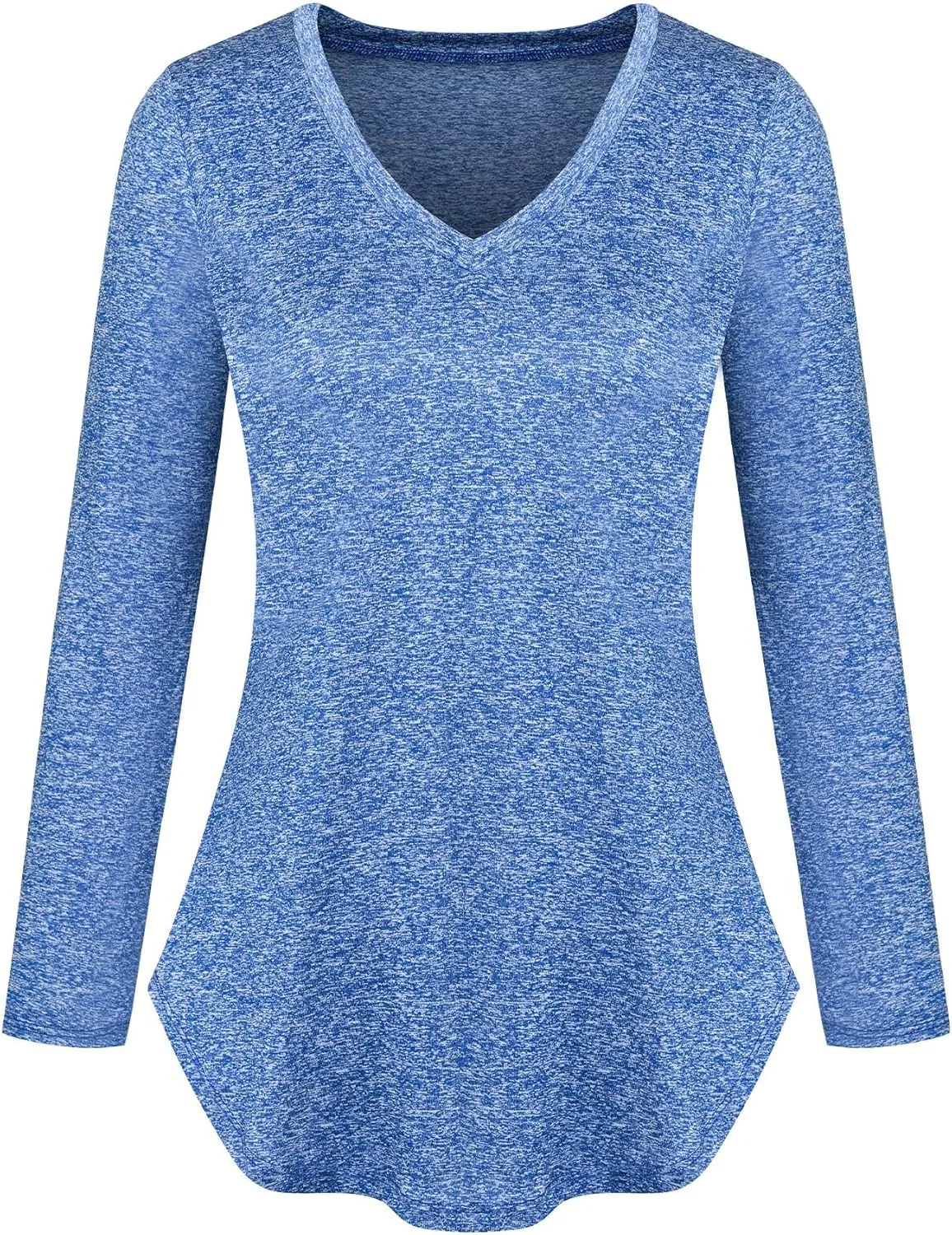 Long Sleeve Athletic Hiking Running Workout Tops for Women, V-Neck Exercise T-Shirt, Dry Fit Yoga Gym Sport Tops