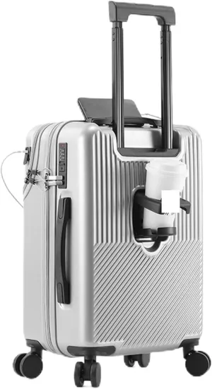 Luggage 2024 New Durable Large Capacity Luggage Sets Suitcase Front Open USB Charging Men Carry-On Travel Suitcase(5,24)