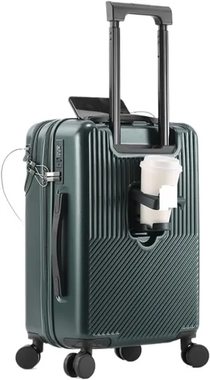 Luggage 2024 New Durable Large Capacity Luggage Sets Suitcase Front Open USB Charging Men Carry-On Travel Suitcase(B,24)