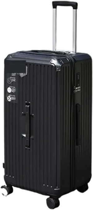 Luggage 20/28/36/50 Inch Large Size Suitcase Rectangular Carry-on Luggage PC Suitcases Travel Trolley Case with Five Spinner Wheels Suitcase(Black,36 inch)