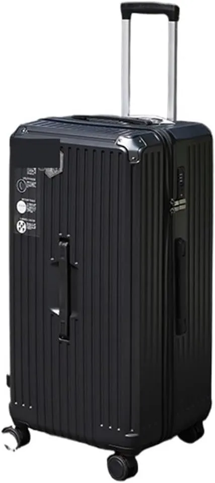 Luggage 20/28/36/50 Inch Large Size Suitcase Rectangular Carry-on Luggage PC Suitcases Travel Trolley Case with Five Spinner Wheels Suitcase(Black,36 inch)