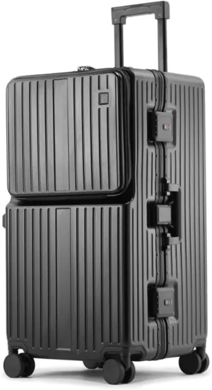 Luggage 26" 28" 30Inch Large Capacity Suitcase Front Opening Multifunction Trolley Case USB Charging Password Box ABS   PC Luggage Suitcase(6,30Inches 750mm)
