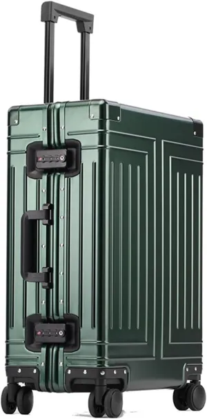 Luggage All-Aluminum Magnesium Alloy Luggage Trolley Case Frame Metal luxury Travel Suitcases Password Universal Wheel Boarding Bag Suitcase(1,20 inch)