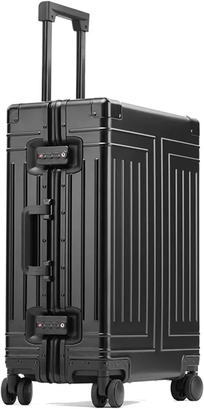 Luggage All-Aluminum Magnesium Alloy Luggage Trolley Case Frame Metal luxury Travel Suitcases Password Universal Wheel Boarding Bag Suitcase(3,20 inch)