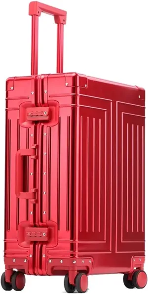 Luggage All-Aluminum Magnesium Alloy Luggage Trolley Case Frame Metal luxury Travel Suitcases Password Universal Wheel Boarding Bag Suitcase(5,20 inch)