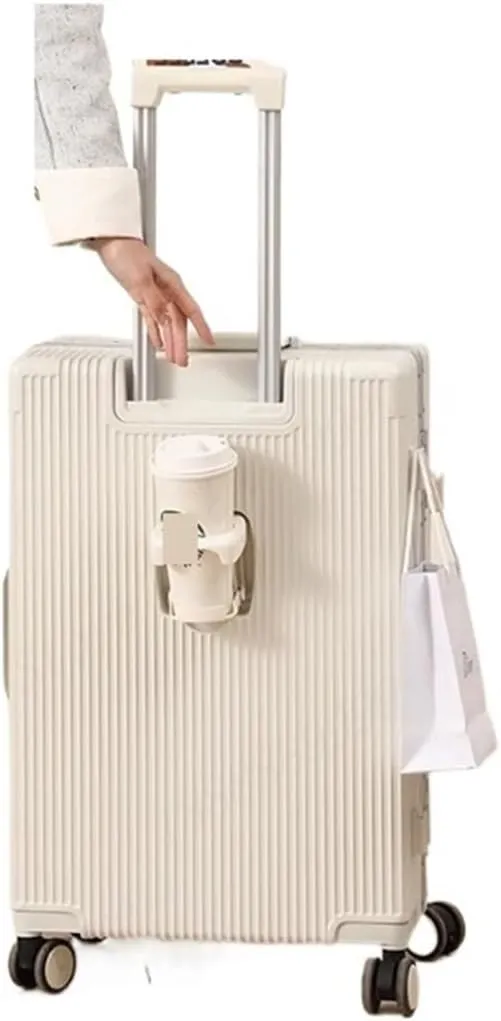 Luggage New Opening Multifunction Suitcase Aluminium Frame Luggage Large Capacity Universal Wheel 20 inch Password Carry Trolley Case Suitcase(E,20 inch)