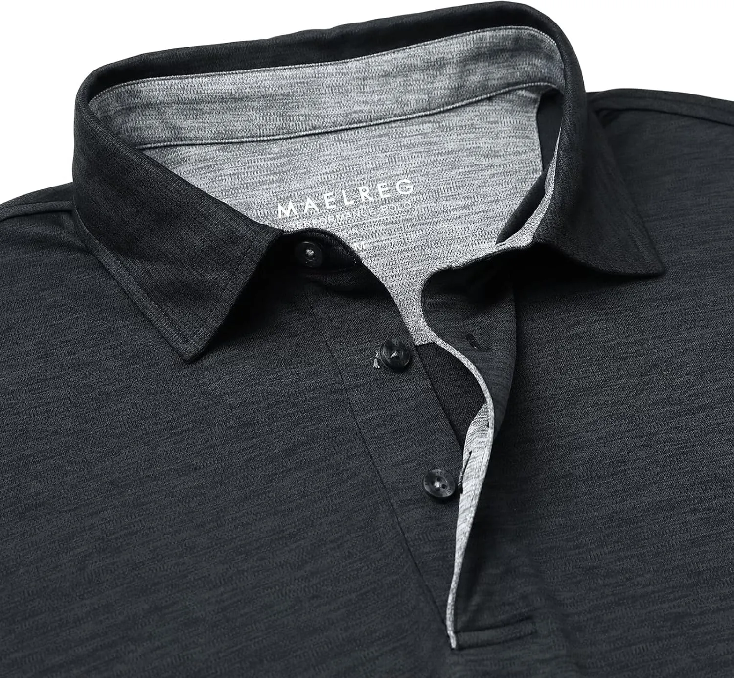 M MAELREG Mens Golf Shirt Short Sleeve Dry Fit Tech Moisture Wicking Performance Stylish Heather Collared Polo Shirts