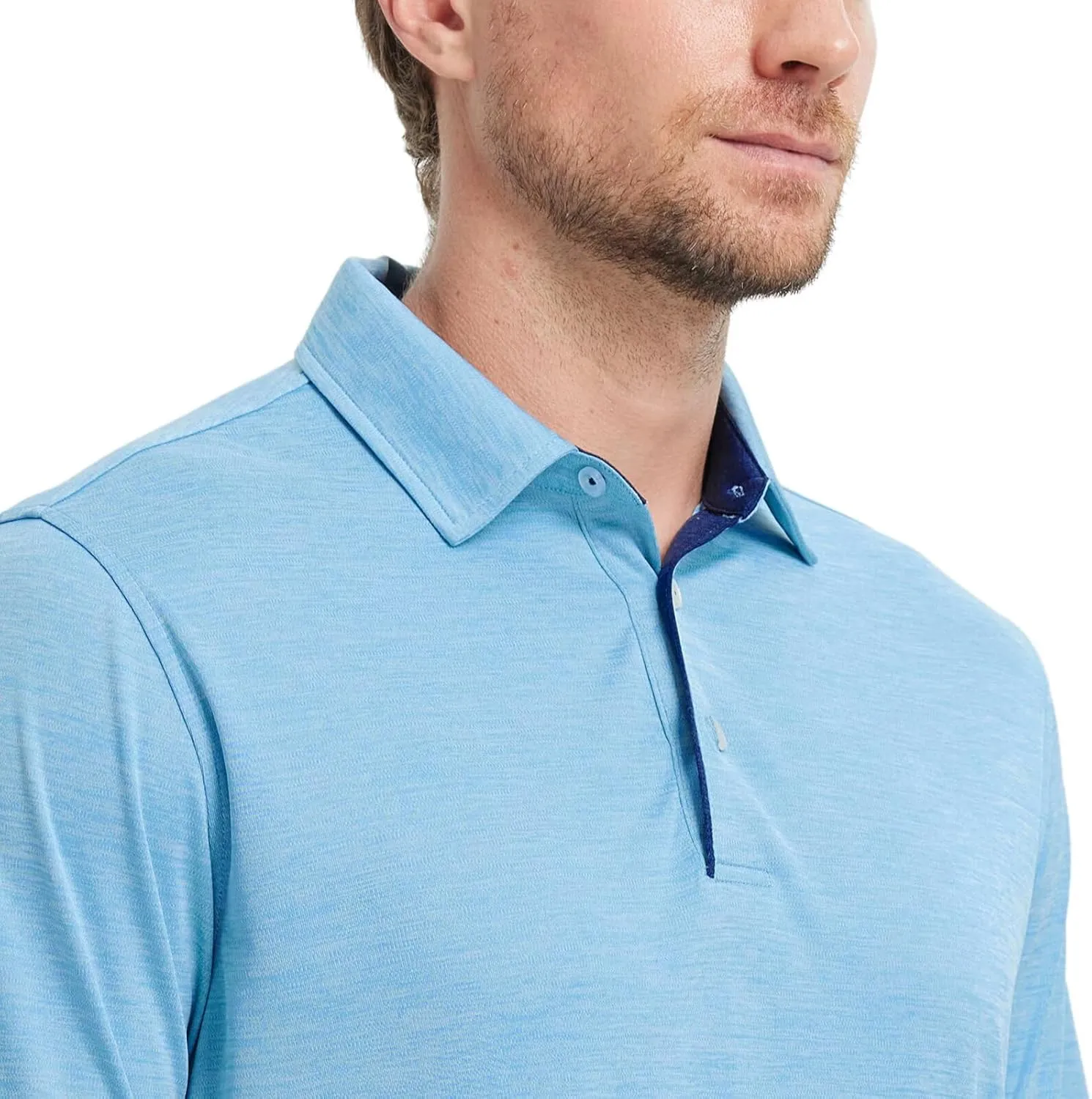 M MAELREG Mens Golf Shirt Short Sleeve Dry Fit Tech Moisture Wicking Performance Stylish Heather Collared Polo Shirts