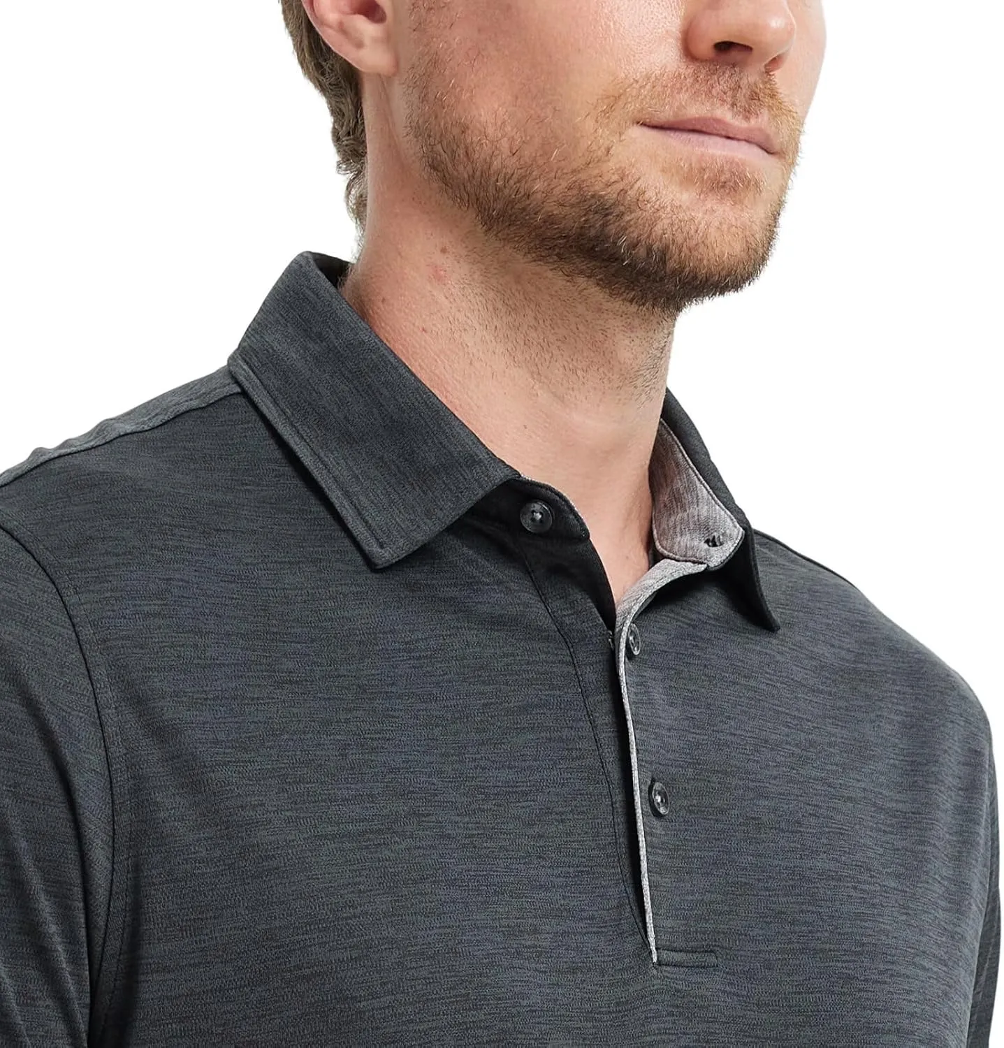 M MAELREG Mens Golf Shirt Short Sleeve Dry Fit Tech Moisture Wicking Performance Stylish Heather Collared Polo Shirts