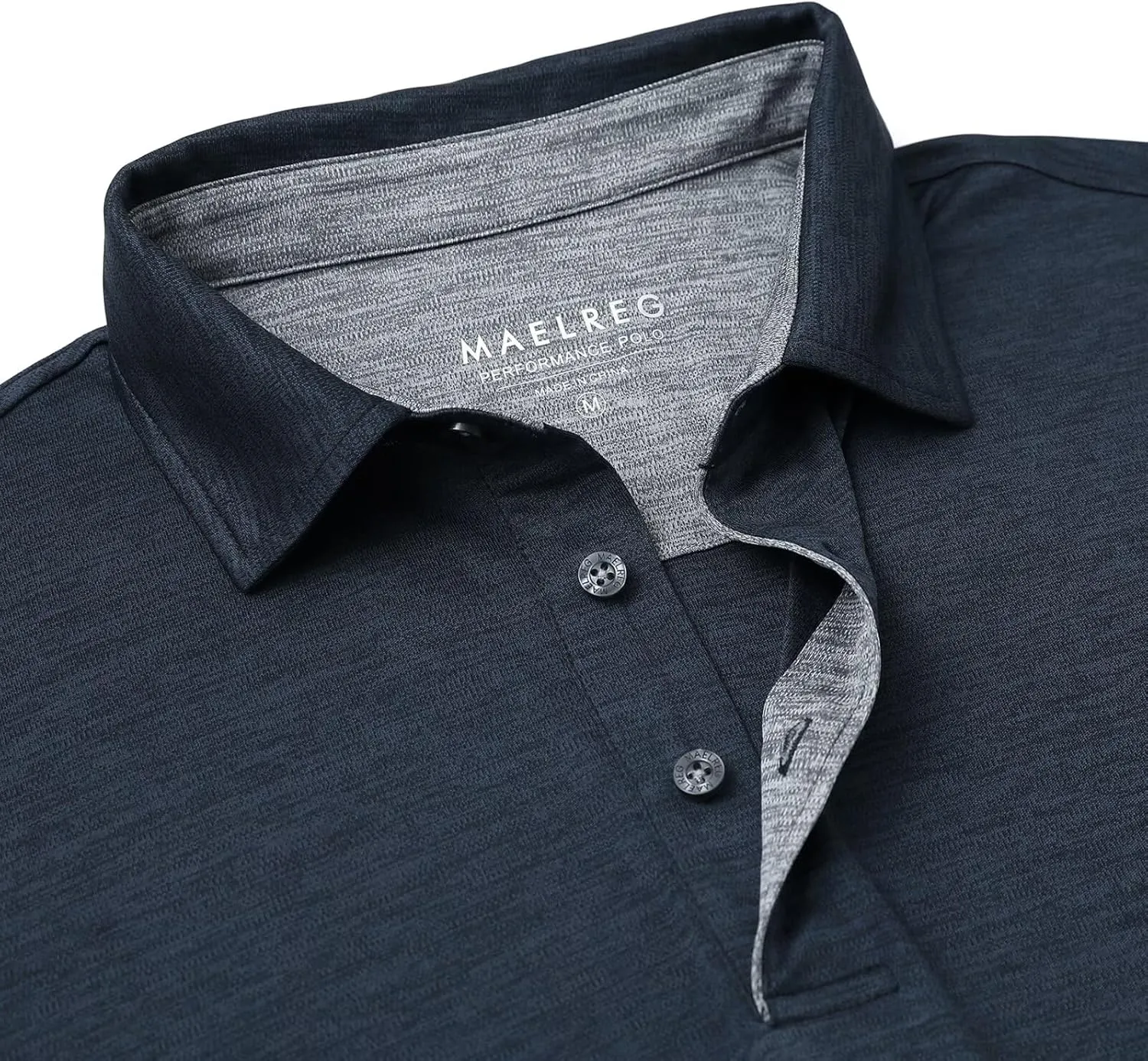 M MAELREG Mens Golf Shirt Short Sleeve Dry Fit Tech Moisture Wicking Performance Stylish Heather Collared Polo Shirts