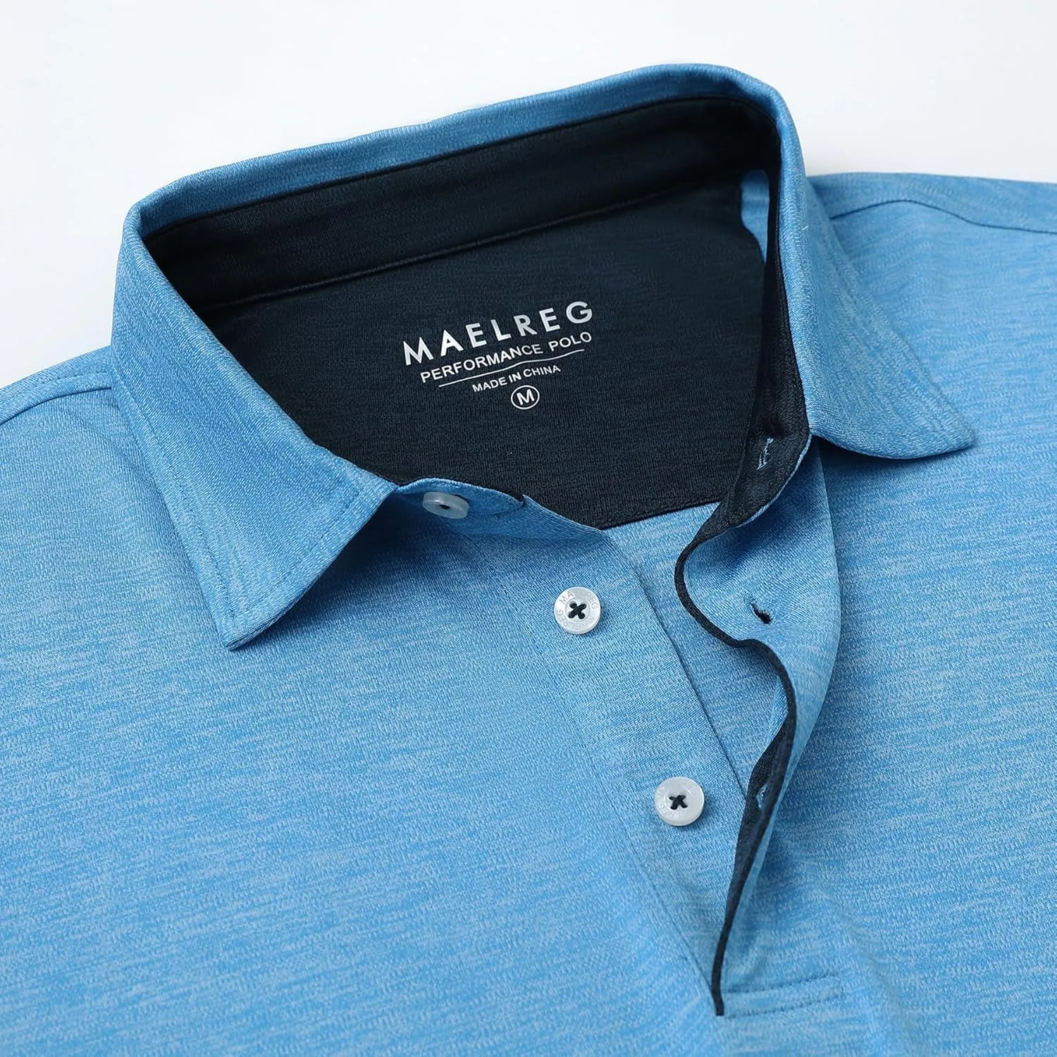 M MAELREG Mens Golf Shirt Short Sleeve Dry Fit Tech Moisture Wicking Performance Stylish Heather Collared Polo Shirts