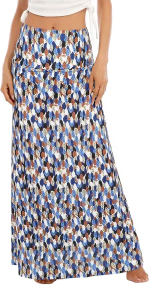Maxi Skirts for Women Boho Skirt High Waist Long Skirts Floral Skirt Bohemian Maxi Pencil Skirt with Floor Length
