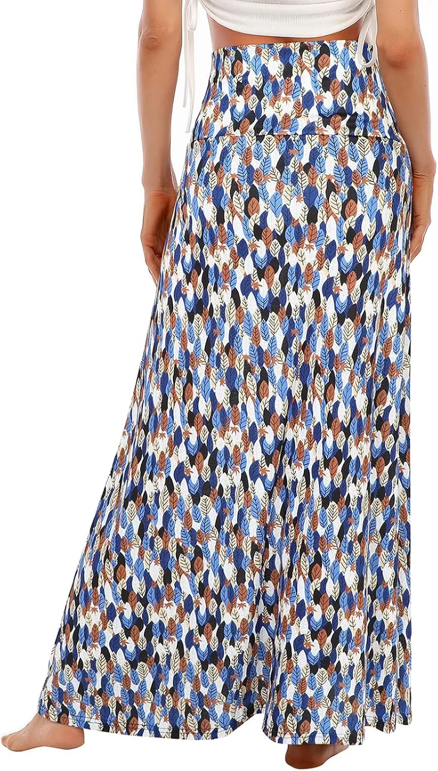 Maxi Skirts for Women Boho Skirt High Waist Long Skirts Floral Skirt Bohemian Maxi Pencil Skirt with Floor Length