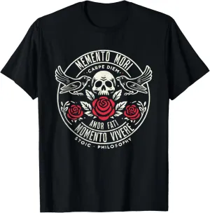 Memento Mori, Amor Fati, Stoic Quote Philosophy T-Shirt