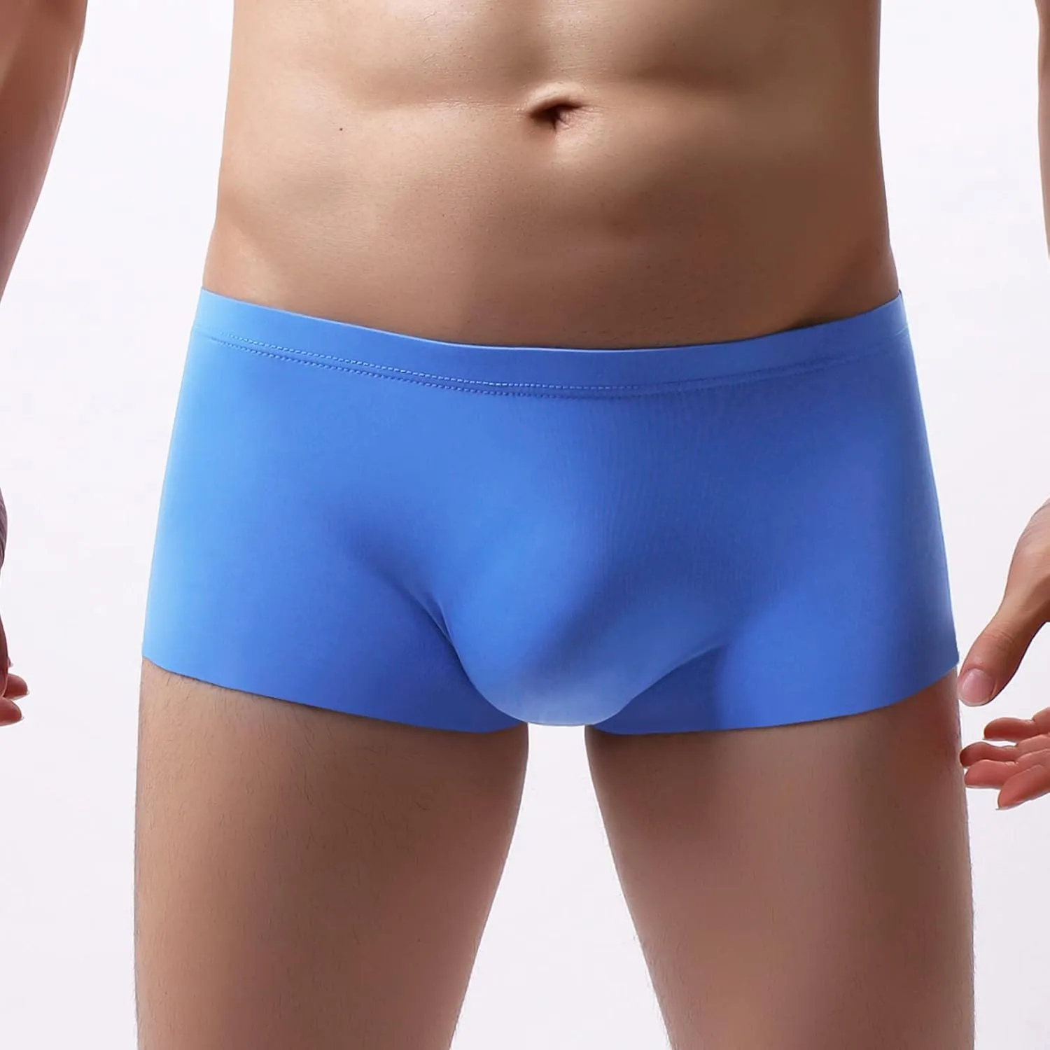 Men Underwear Men's Boxer Briefs Regular Long Spandex Knit Boxer