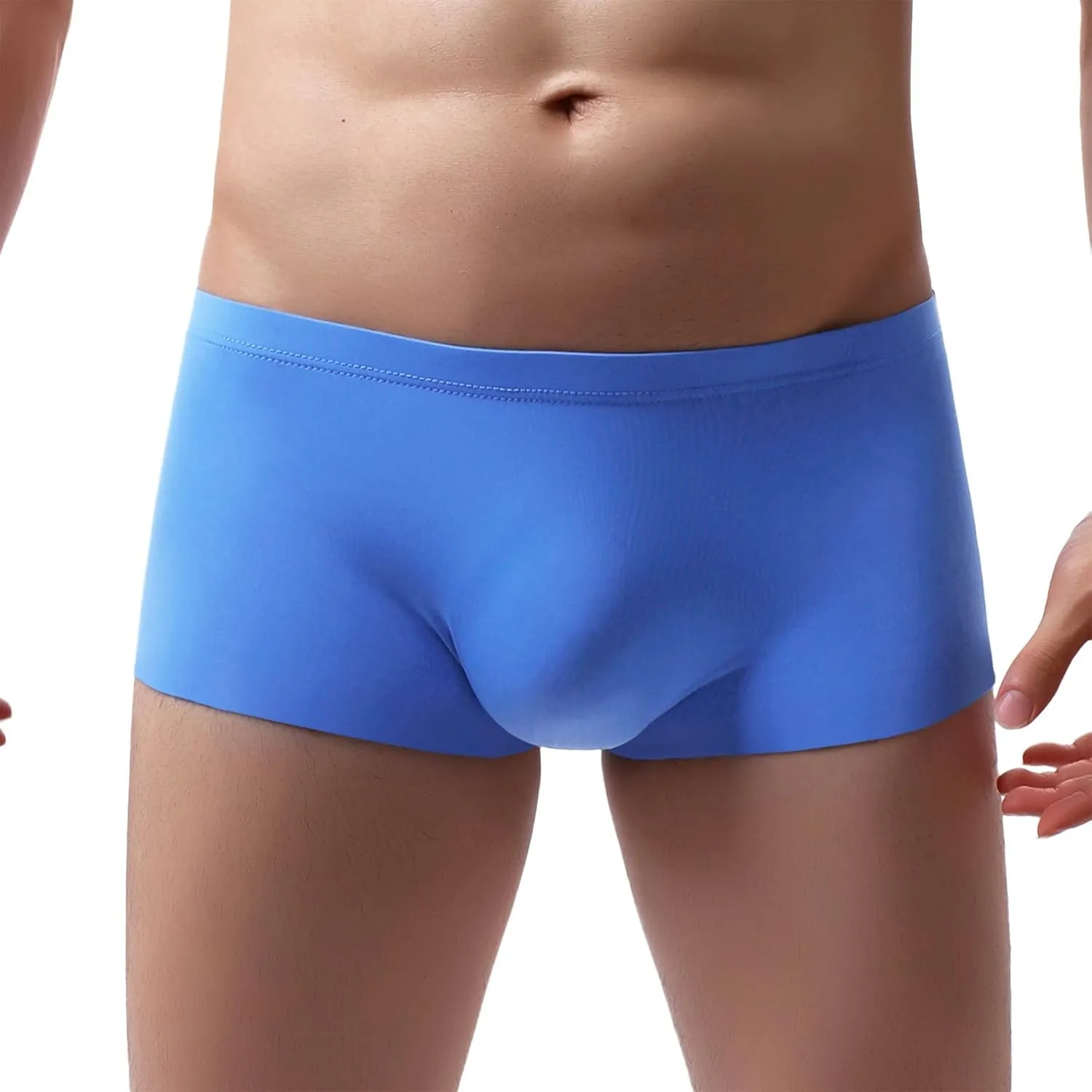 Men Underwear Men's Boxer Briefs Regular Long Spandex Knit Boxer