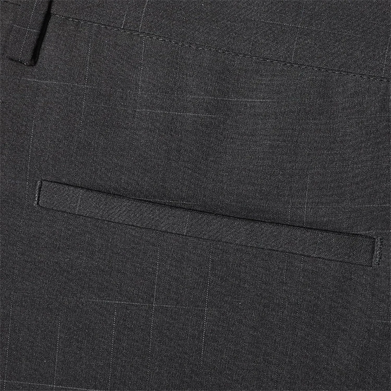 Men's Knit Plaid Dress Pants Casual Stretch Flat Front Chino Pant Lightweight Slim Stylish Business Golf Trousers