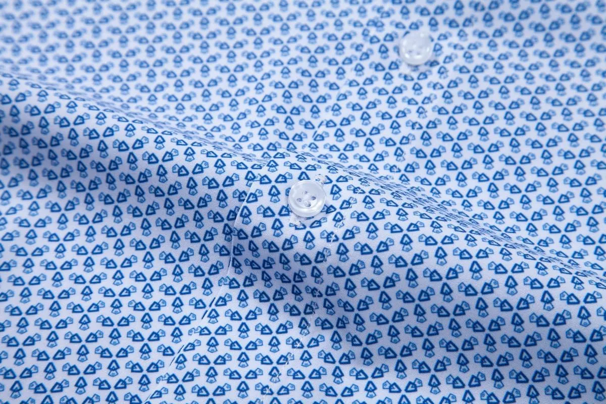 Mens Printed Dress Shirts 4-Way Stretch Long Sleeve Wrinkle Free Floral Casual Button Down Shirt