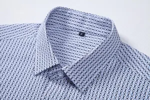 Mens Printed Dress Shirts 4-Way Stretch Long Sleeve Wrinkle Free Floral Casual Button Down Shirt