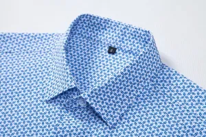 Mens Printed Dress Shirts 4-Way Stretch Long Sleeve Wrinkle Free Floral Casual Button Down Shirt