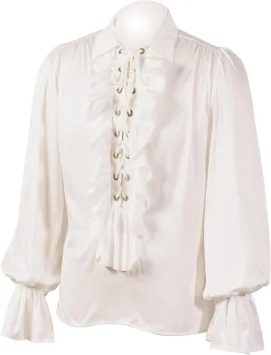 Men's Vintage Ruffle Collar Long Sleeve Shirts Comfort for Halloween Themed Events Top