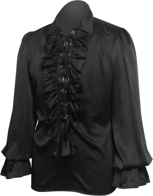 Men's Vintage Ruffle Collar Long Sleeve Shirts Comfort for Halloween Themed Events Top