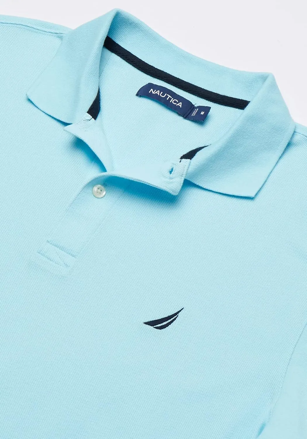 Nautica Men's Short Sleeve Solid Cotton Pique Polo Shirt