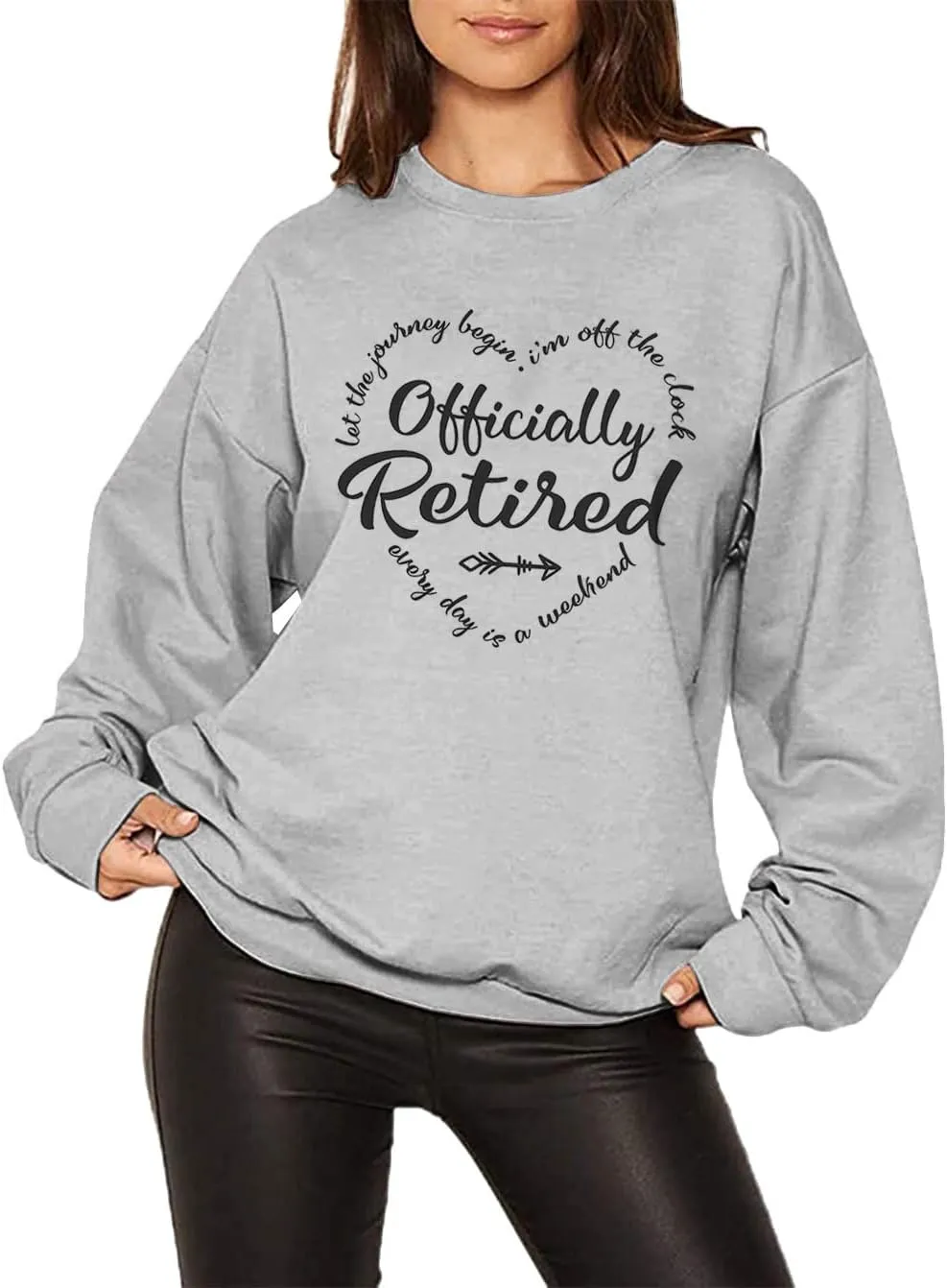 New Retired Sweatshirt for Women Officially Retirement Shirt Casual Long Sleeves Tee Graphic Top Retired Gift