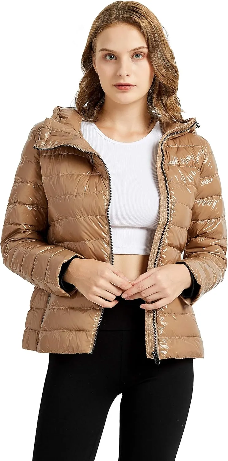 Orolay Women's Short Down Jacket Inclined Zipper Sporty Winter Coat