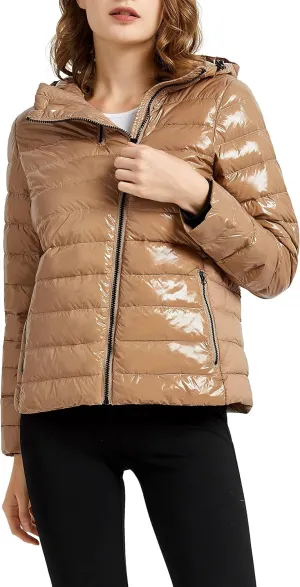 Orolay Women's Short Down Jacket Inclined Zipper Sporty Winter Coat
