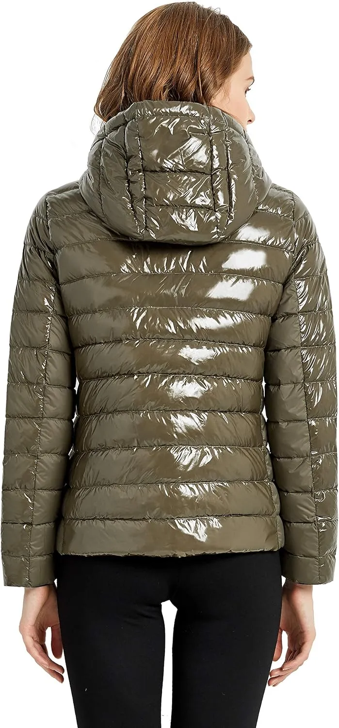 Orolay Women's Short Down Jacket Inclined Zipper Sporty Winter Coat