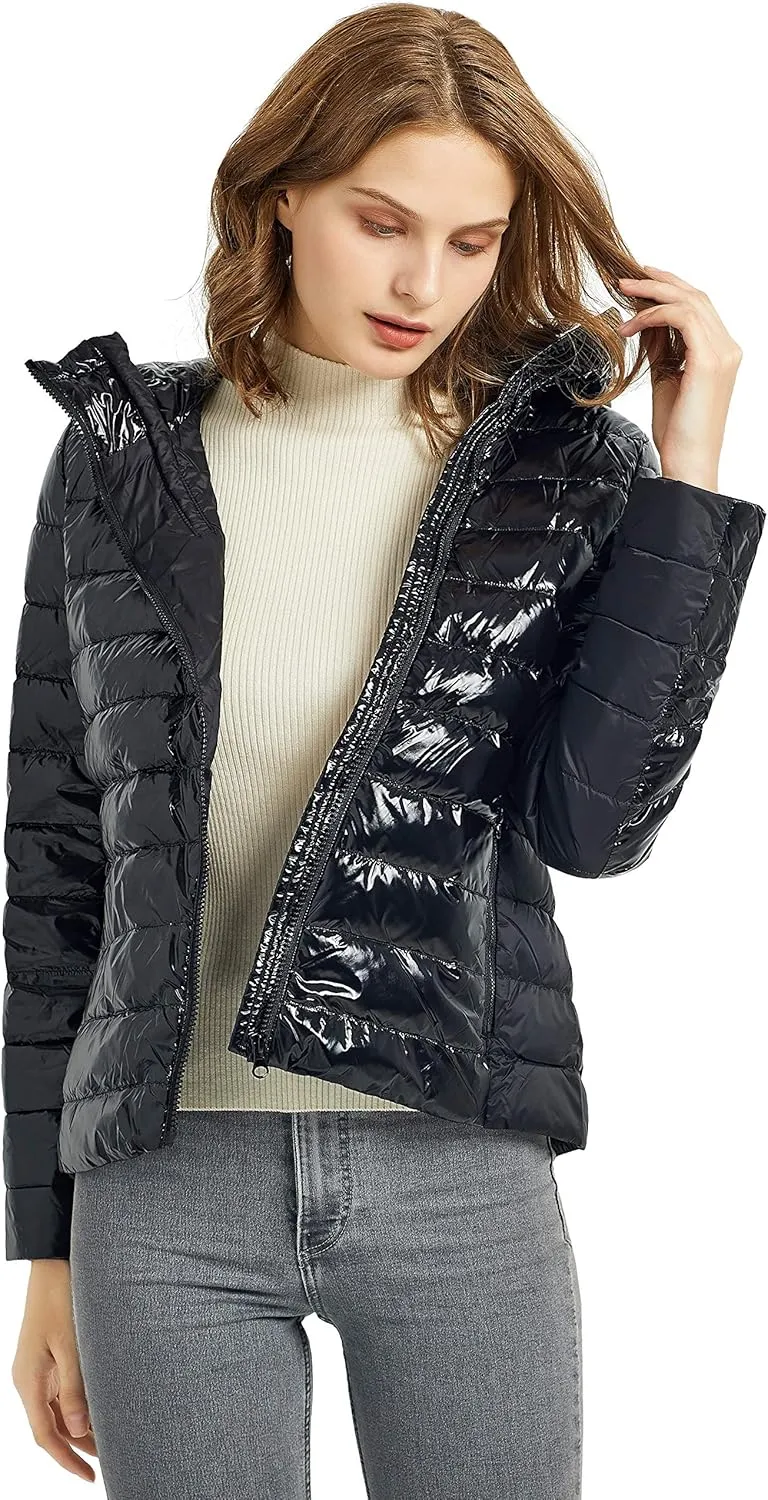 Orolay Women's Short Down Jacket Inclined Zipper Sporty Winter Coat