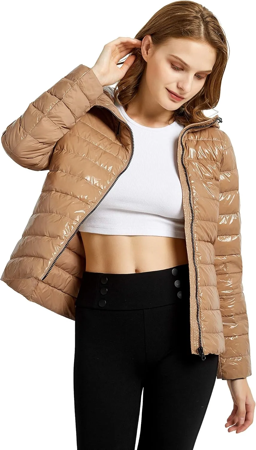 Orolay Women's Short Down Jacket Inclined Zipper Sporty Winter Coat