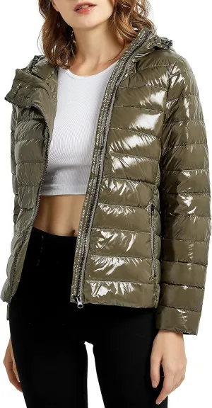 Orolay Women's Short Down Jacket Inclined Zipper Sporty Winter Coat