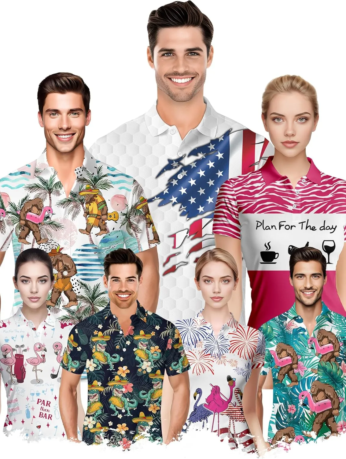 PAGYMO Hawaiian Shirt for Men Funny Summer Aloha Beach Shirts