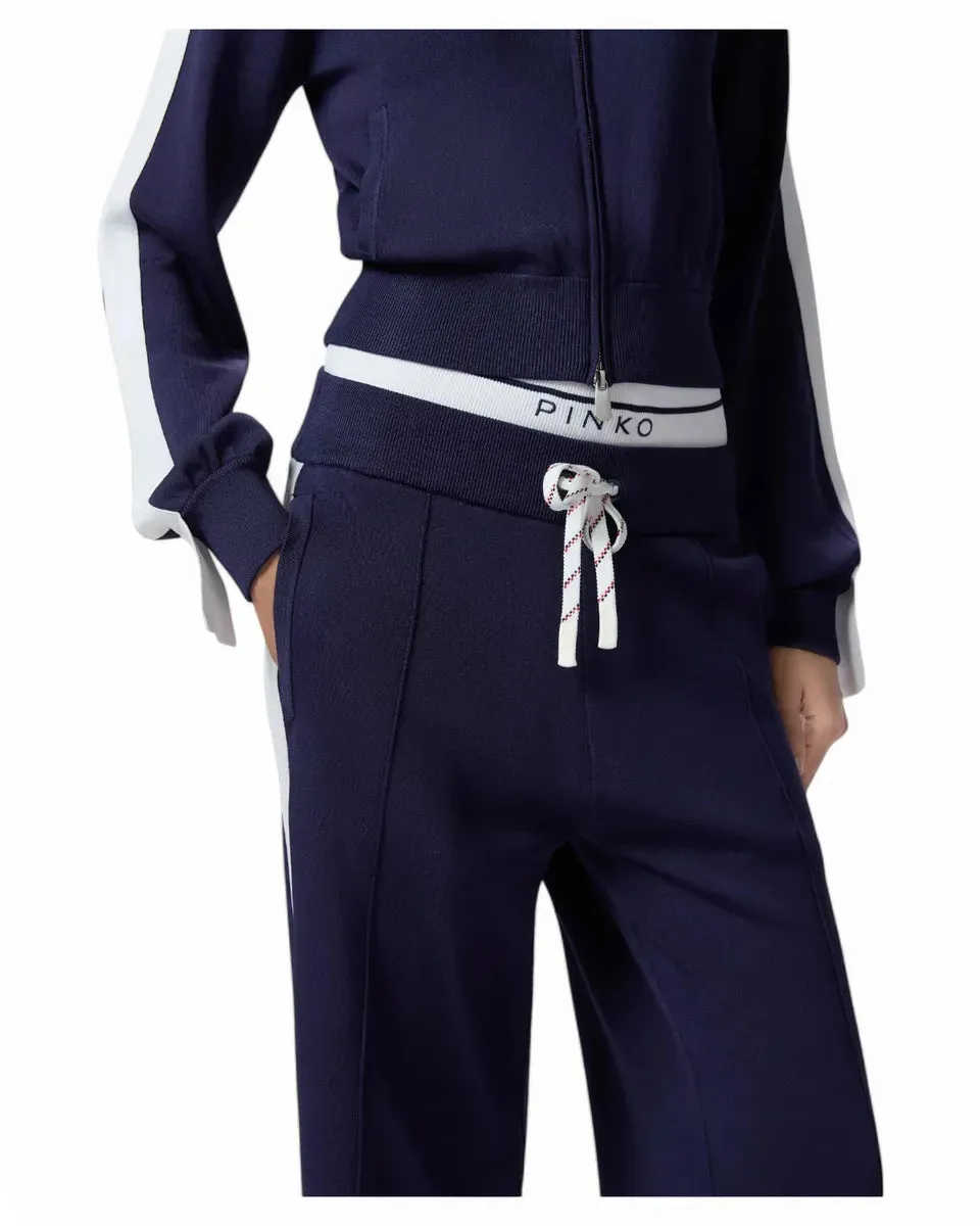 Pantaloni Sporty Ampi con Banda Laterale