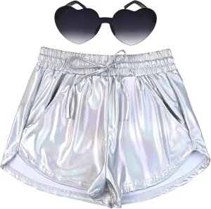 Perfashion Women's Metallic Shorts Summer Sparkly Hot Outfit Shiny Short Pants