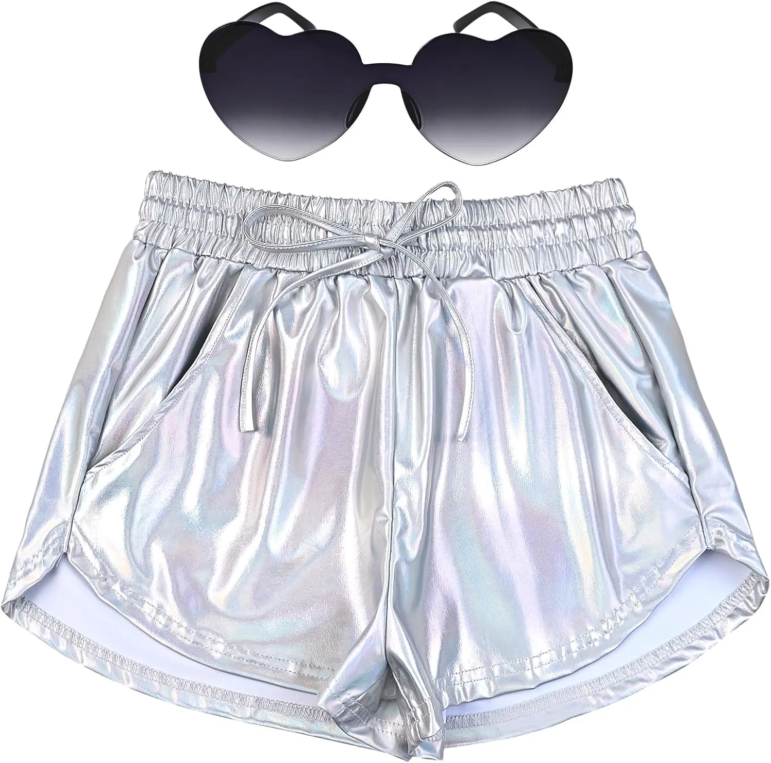 Perfashion Women's Metallic Shorts Summer Sparkly Hot Outfit Shiny Short Pants