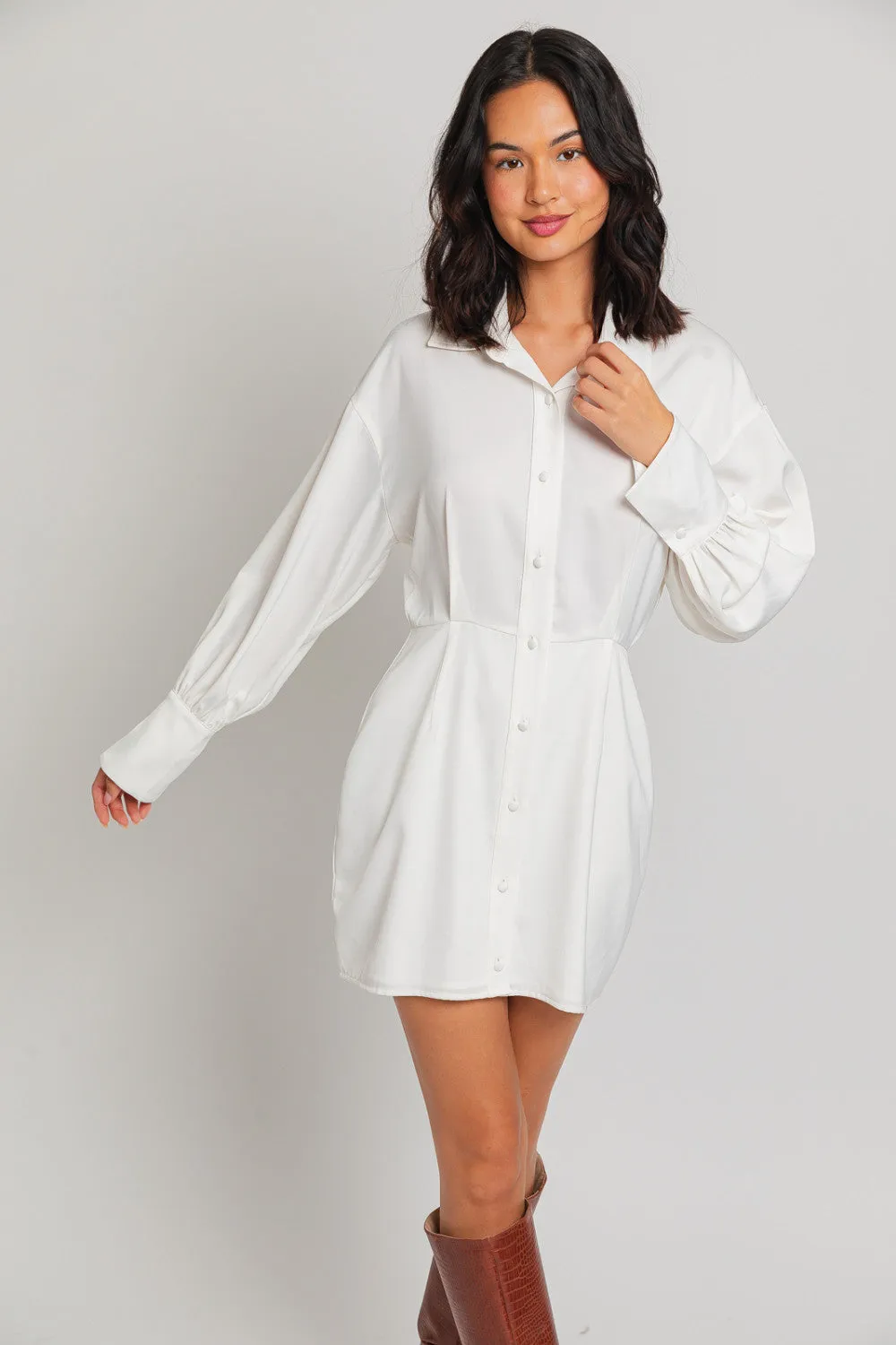 phoebe button down dress