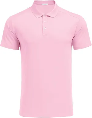 PINSPARK Golf Polo Shirts for Men Quick Dry Short Sleeve Collared Shirt Slim Fit Casual Solid Stylish Polos Shirt